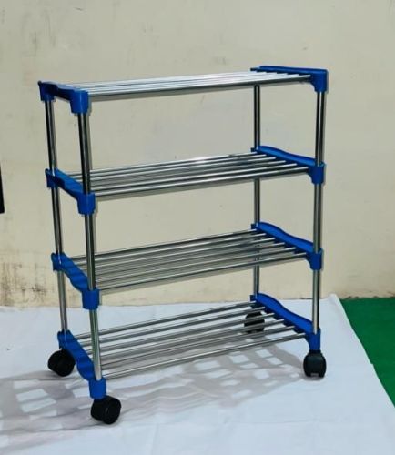Rolling Steel Shoe Organizer Rack