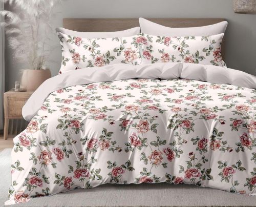 Soft Rose Floral Double Bed Cotton Bedsheet Set