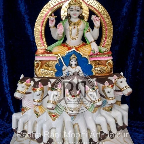Marble Surya Dev Moorti