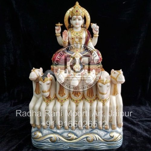 White Marble Surya Dev Moorti