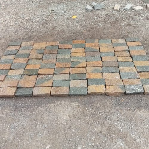 Yellow Multicolor Sandstone Cobble Stone Pavers