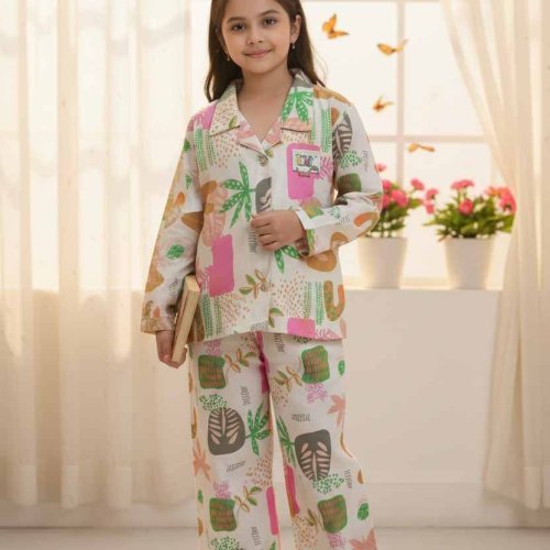 Kids Printed Cotton Nightwear Set