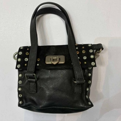 Black Stud Leather Tote Bag
