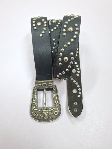 Fashion Studded Mens Black Leather Belt