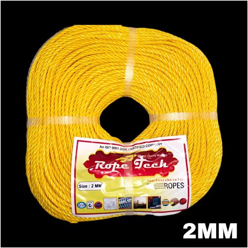 2mm Yellow Polypropylene Rope