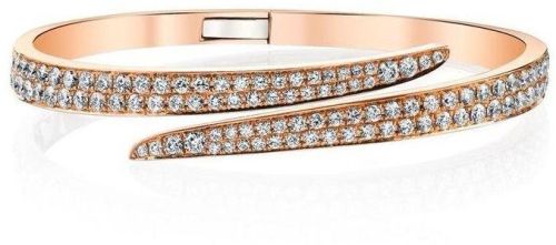 14K Rose Gold Natural Diamond Coil Bracelet