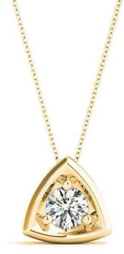 14K Yellow Gold Triangular Solitaire Pendant