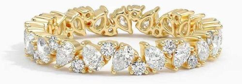 14K Yellow Gold White Lab Diamond Ring