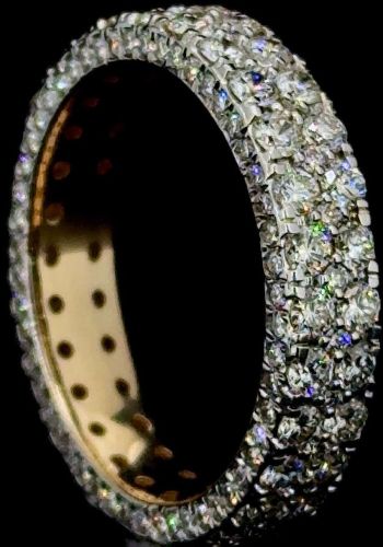18K Gold Diamond Pave Half Band Ring