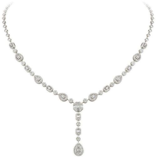 18K White Gold Graduated Diamond Necklace