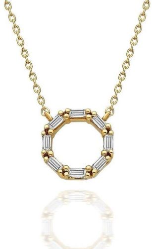Circular Gold Diamond Studded Pendant