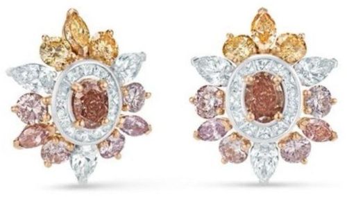 Colorful Natural Diamond Earrings