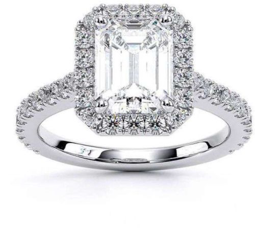 Emerald Cut Lab Grown Diamond Engagement Ring
