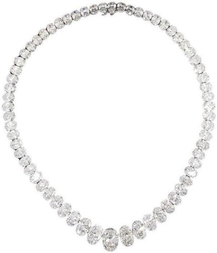 Luxury 18K White Gold Diamond Tennis Necklace