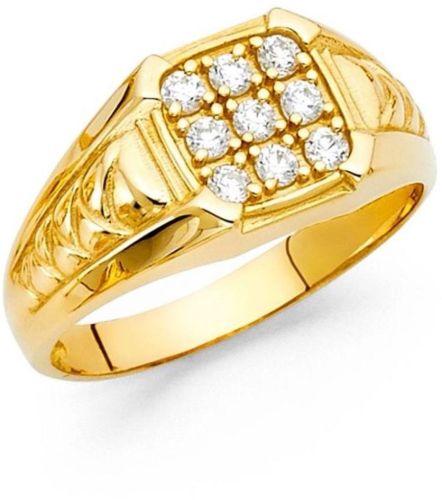 Men 14K Gold Diamond Studded Ring