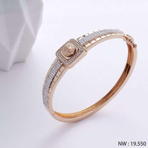 Men Rose Gold Bracelet with Diamond Studs