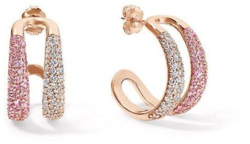 Rosa V Gemstone Hoop Earrings