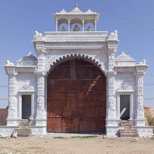 Carved Marble Temple Entrance Gate