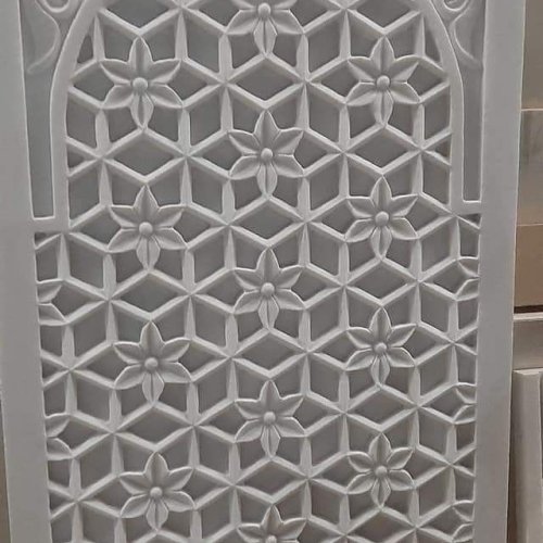 Carved Natural White Stone Jali