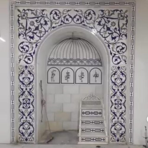Customized White Marble Masjid Qibla Construction