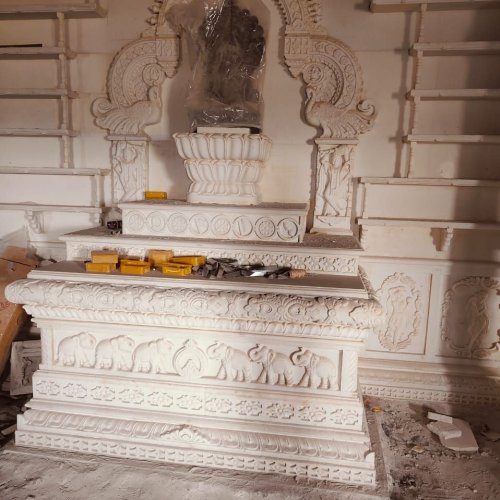Jain White Marble Vedi