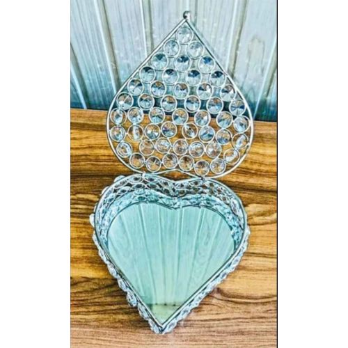 Crystal Beaded Heart Shaped Jewelry Box