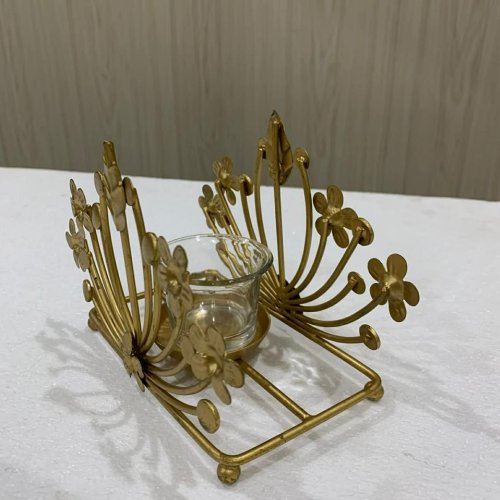 Decorative Golden Metal Tea Light Candle Holder