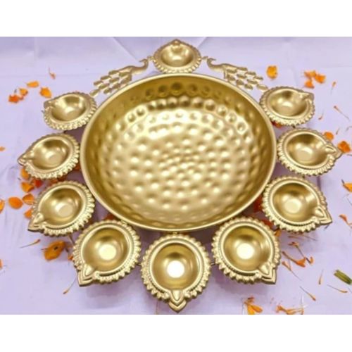 Gold Finished Metal Handcrafted Urli Bowl