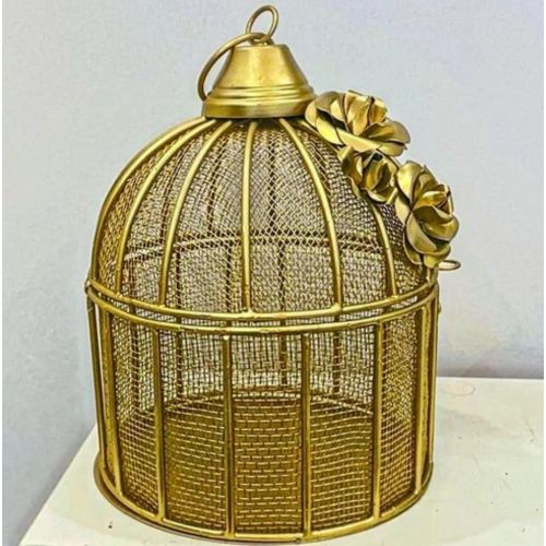 Golden Iron Cage Hanging Fruit Basket