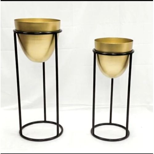 Golden Metal Planter Set