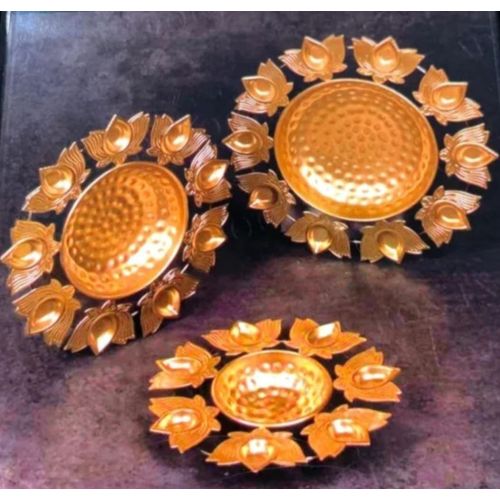 Lotus Shaped Metallic Urli Bowl
