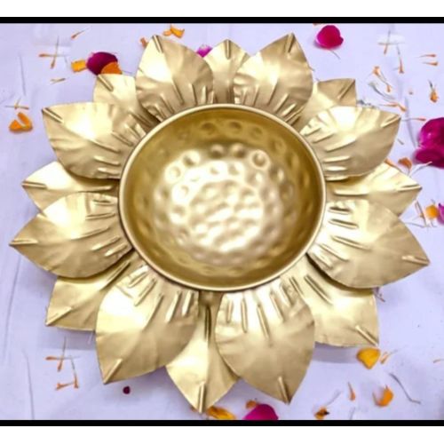 Lotus Theme Metal Urli Bowl