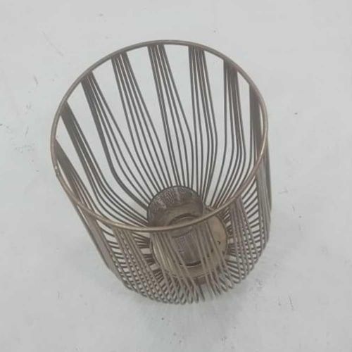 Polished Table Top Cylindrical Iron Tealight Candle Holder