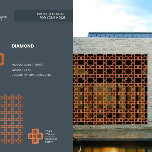 Diamond Design Terracotta Jali