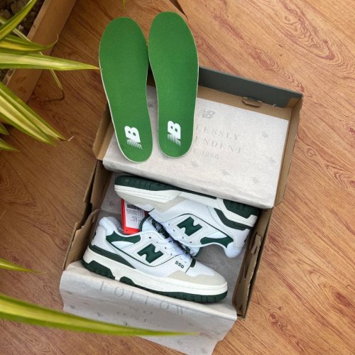 New Balance 550 White Team Forest Green Sneakers