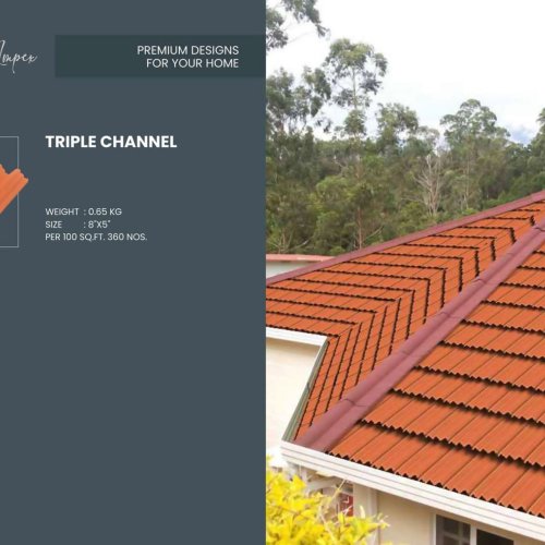 Triple Channel Terracotta Roofing Tiles