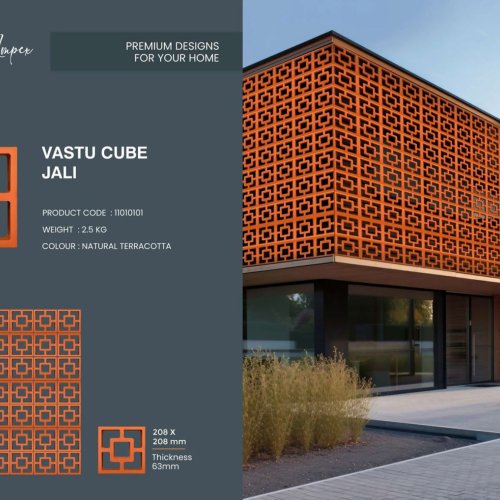 Vashu Cube Design Terracotta Jali
