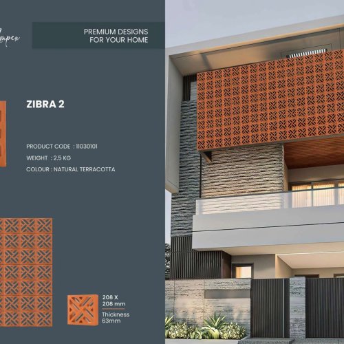 Zebra Design Terracotta Jali