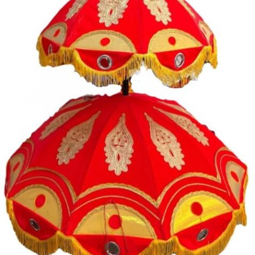 2 Tier Velvet Embroidered Wedding Umbrella