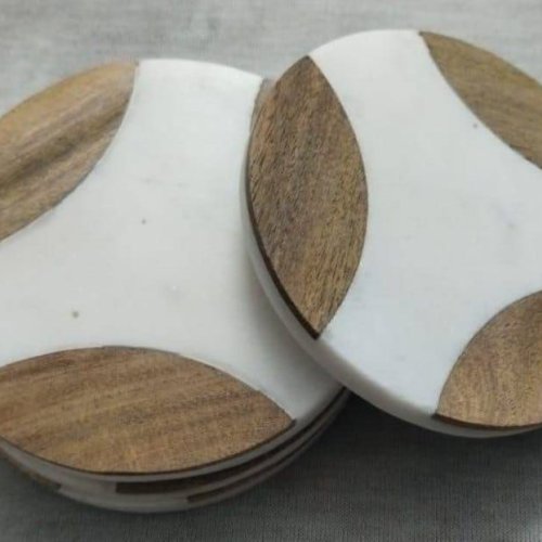 Mango Wood Marble Tea Coaster