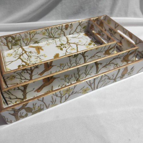 MDF Enamel Coated Tray Set