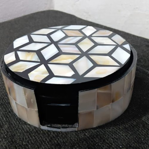 Mother of Pearl Inlay Coasters Set
