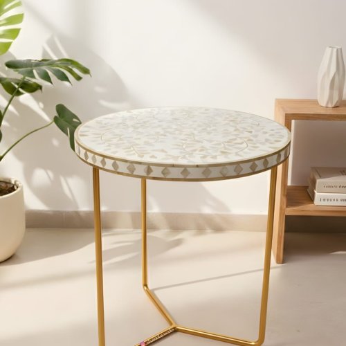 Mother of Pearl Inlay Side Table