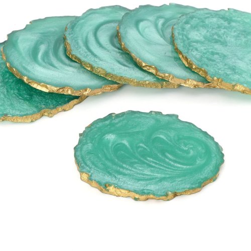 Premium Oval Shape Resin Coaster Set