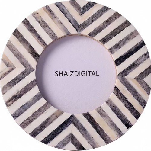 Round Bone Inlay Photo Frame
