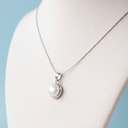 92.5 Sterling Silver Pearl Pendant