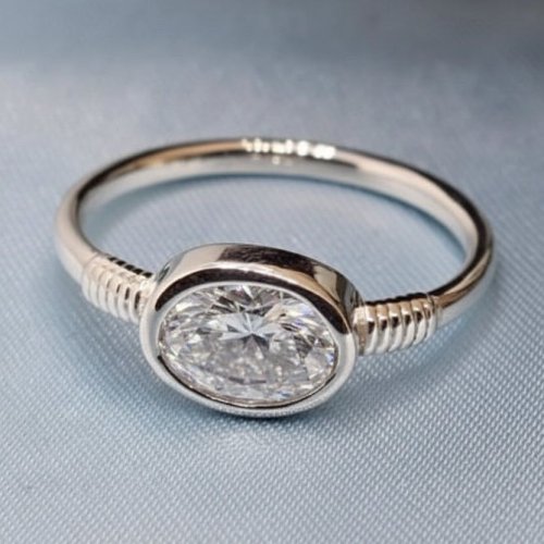 Oval Silver Stone Ring