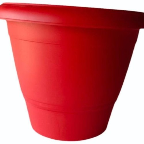 14 Inch Round Red Deluxe Flower Pot