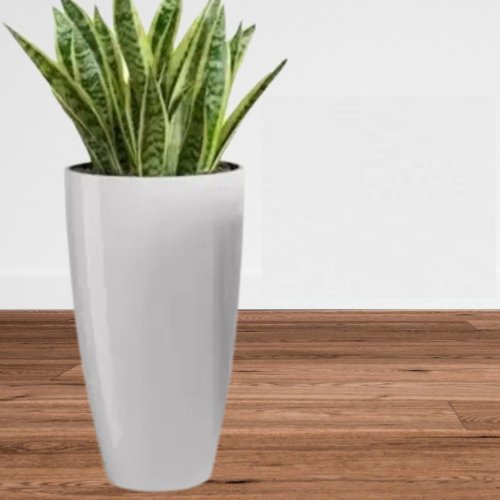 14 Inch White Tower Flower Pot