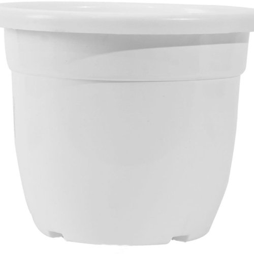 18 Inch Round White Deluxe Planter